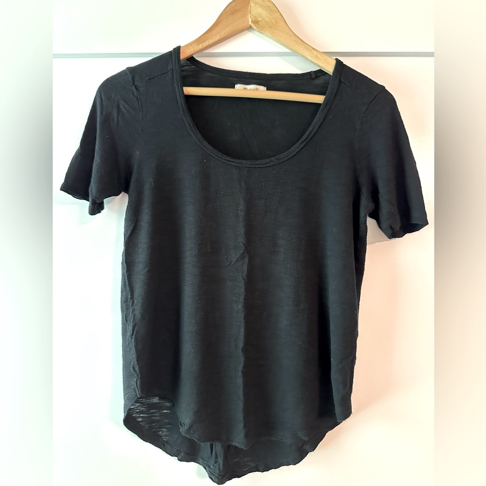 Madewell black linen blend T-shirt, size XS